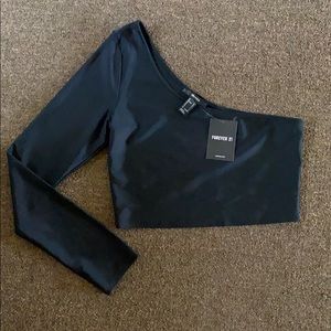 Black One Sleeve Top